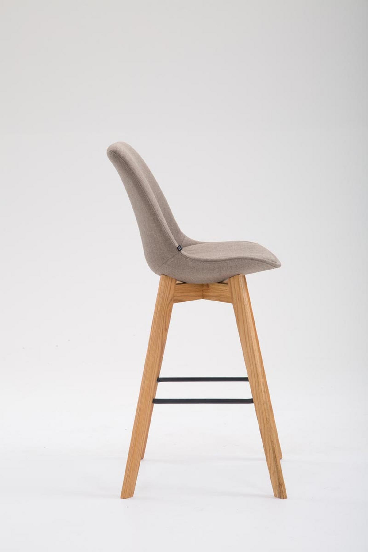 BARHOCKER Medoc, Gestell Natura, Stoff Taupe - Naturfarben/Grau, Holz/Textil (48/100/56cm) - TPFLiving