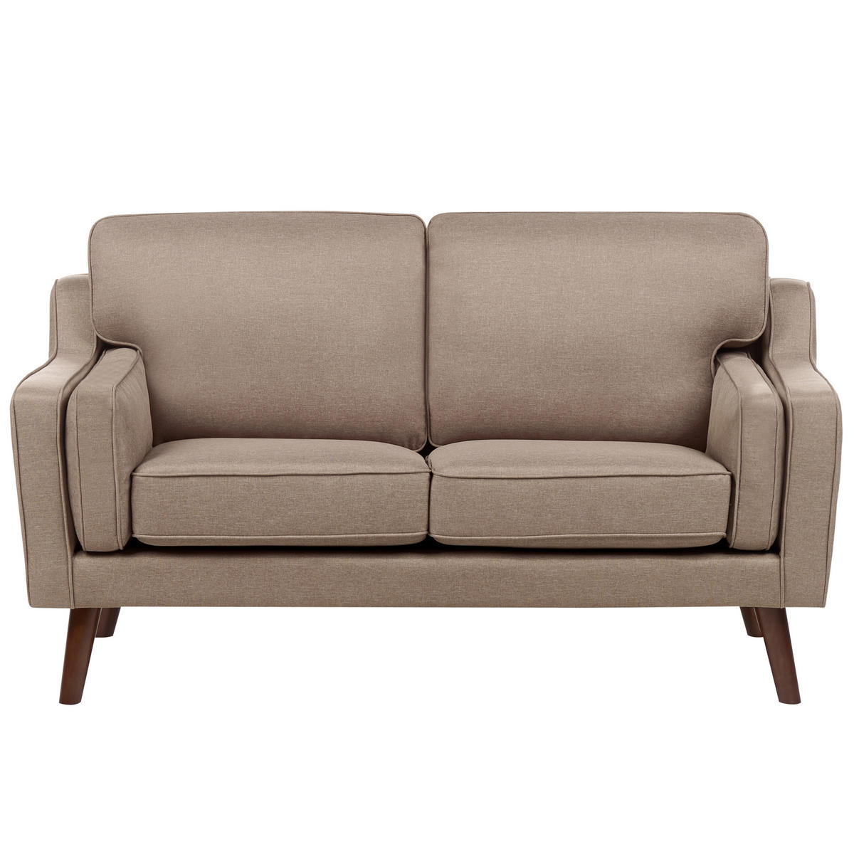 2-SITZER-SOFA hellbraun Lokka - Hellbraun/Braun, Textil (150/85/83cm) - Beliani