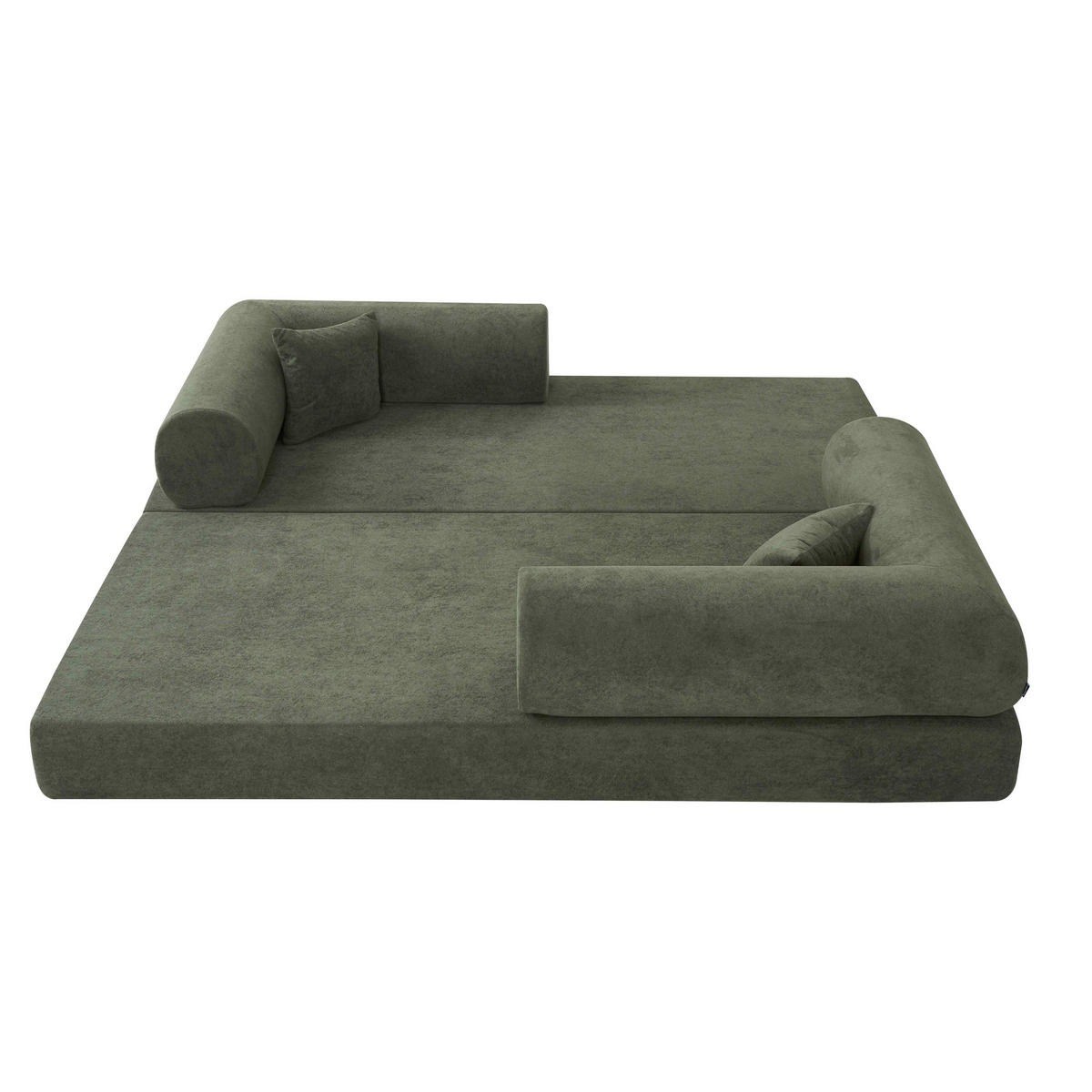 SCHLAFSOFA mit 2 Sitzplätzen, Grün - Grün, Textil (204/67/102cm) - Oviala