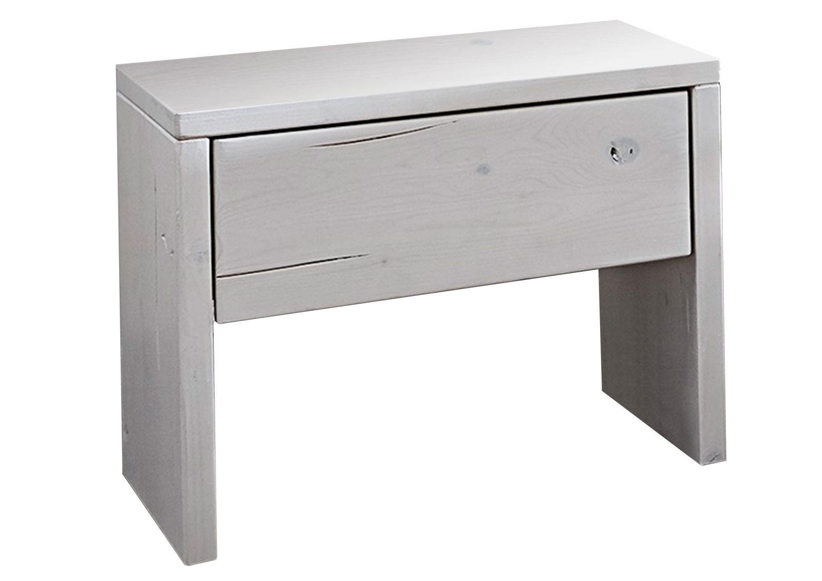 NACHTTISCH Fichte 50x33x45 weiß lackiert VANCOUVER #700 - Weiß, Holz (50/45/33cm) - Massivmoebel24