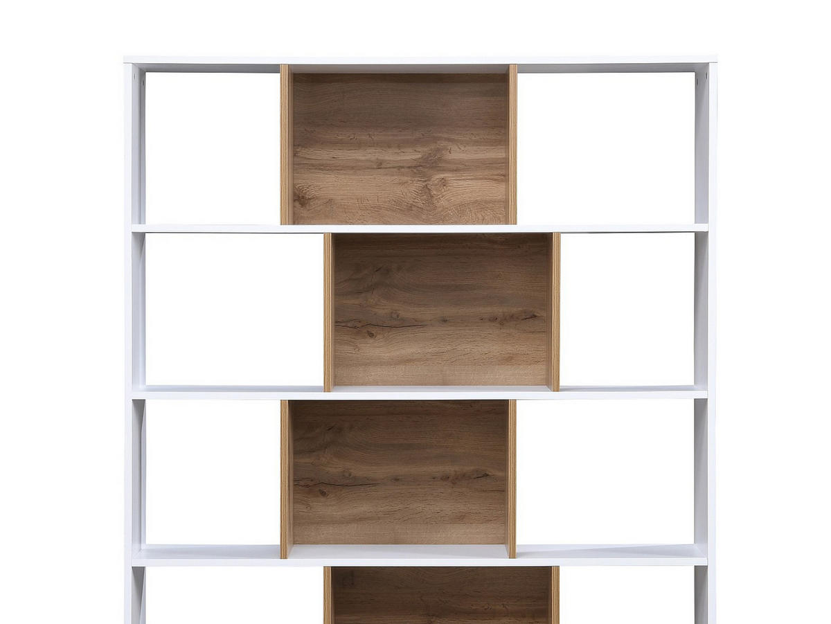 BÜCHERREGAL - 120 cm x 30 cm - holz - naturfarben hell, weiß Dalenor - Naturfarben/Weiß, Holz (120/180/30cm) - Vente-Unique