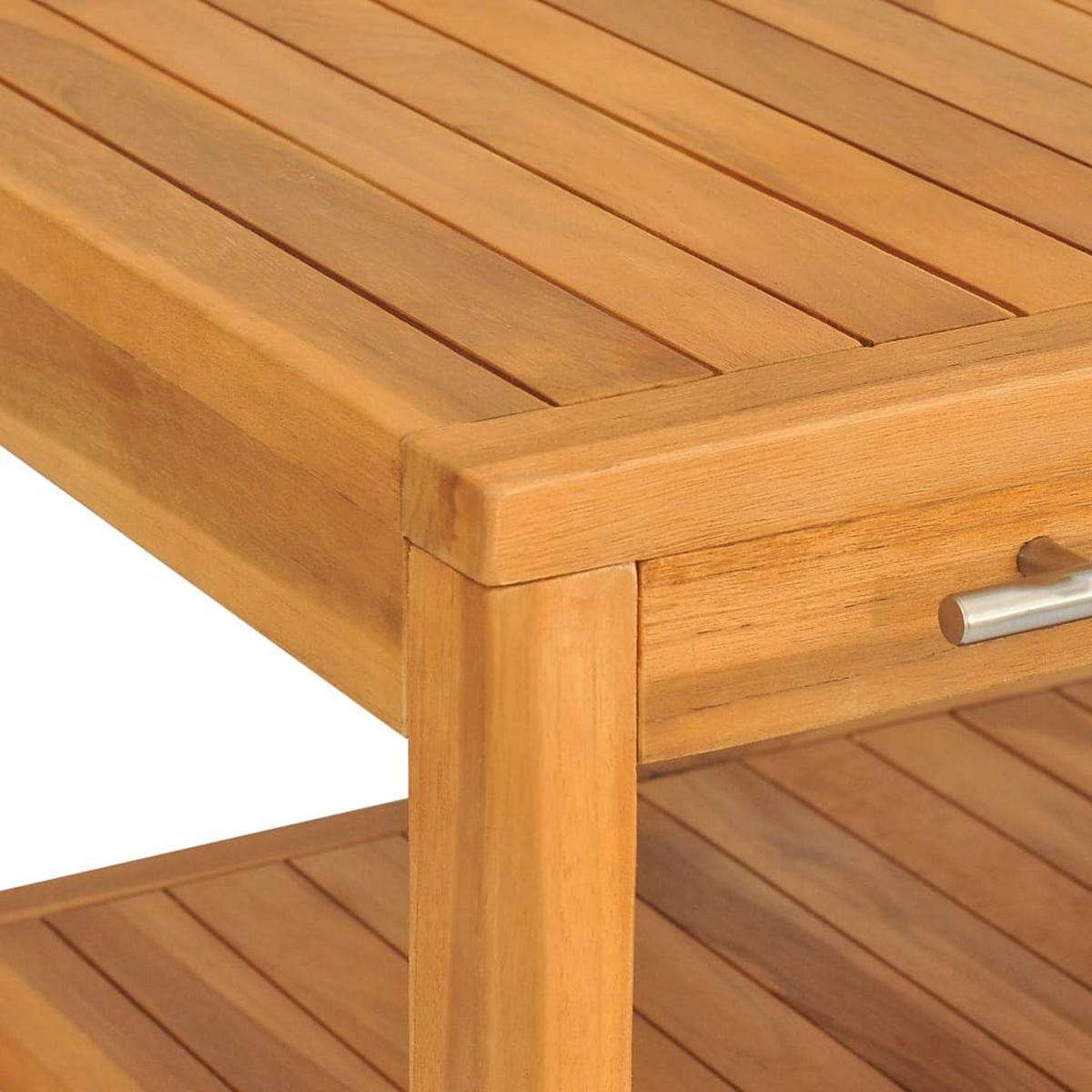 WASCHTISCH mit 2 Ablagen, 74/45/75 cm, aus Massives Teakholz - Braun, Holz (74/75/45cm) - vidaXL