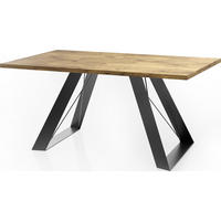 ESSTISCH Colter rechteckig ausziehbar, Lancelot Eiche 160-260/90/76 cm - Eichefarben/Schwarz, Holzwerkstoff/Metall (90/260/76cm) - WFL GROUP
