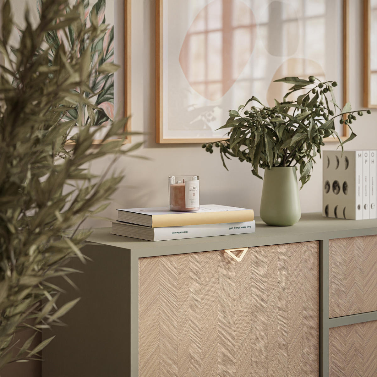 KOMMODE ALOE KSZD106 mit Schubladen Eukalyptus - Eukalyptusholzfarben, Holzwerkstoff (106/80/38cm) - Lookway