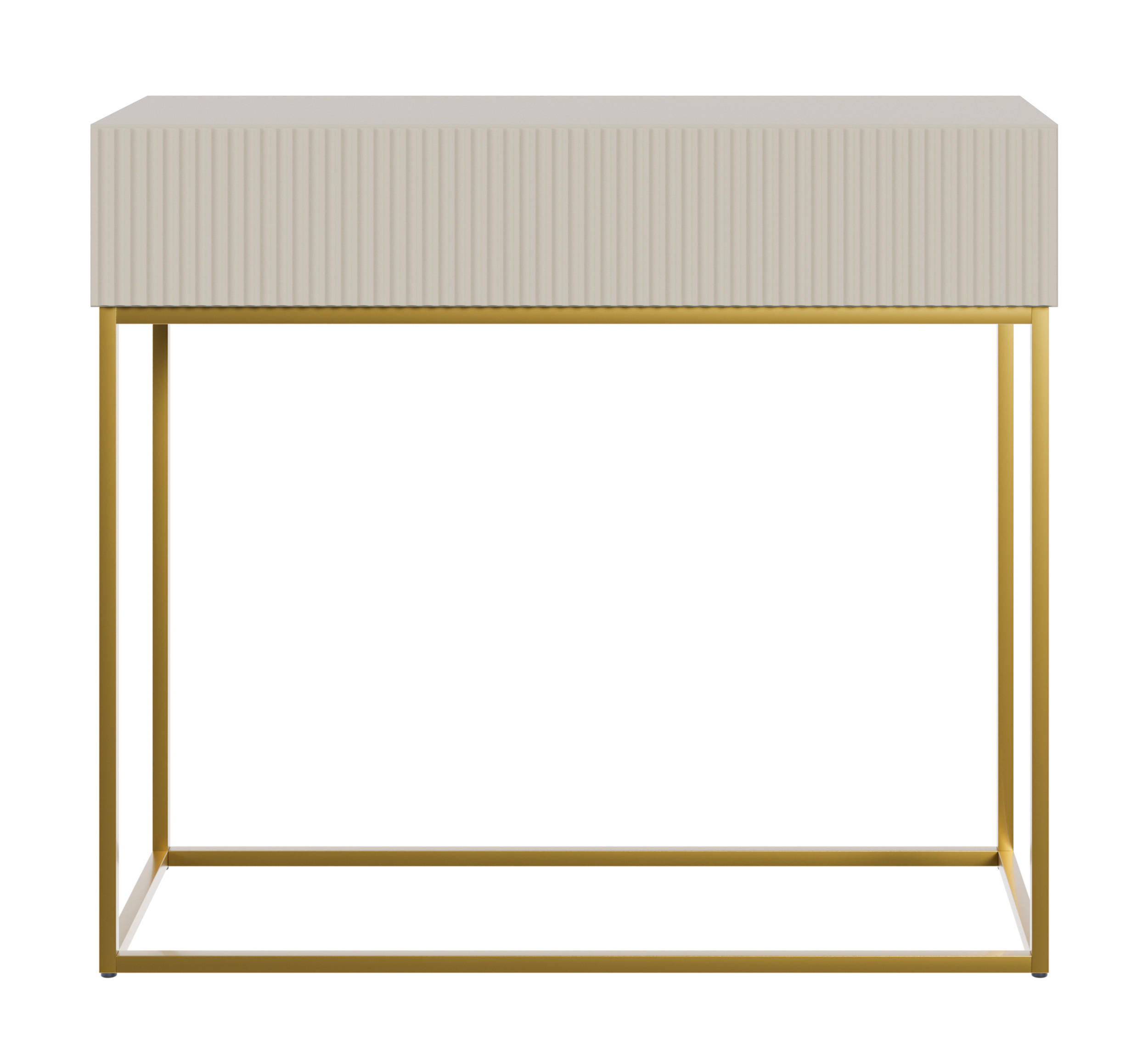 KONSOLENTISCH Veldio Graubeige mit goldenen Beinen 90 cm - Greige/Goldfarben, Holzwerkstoff/Metall (35.6/90/79cm) - Selsey