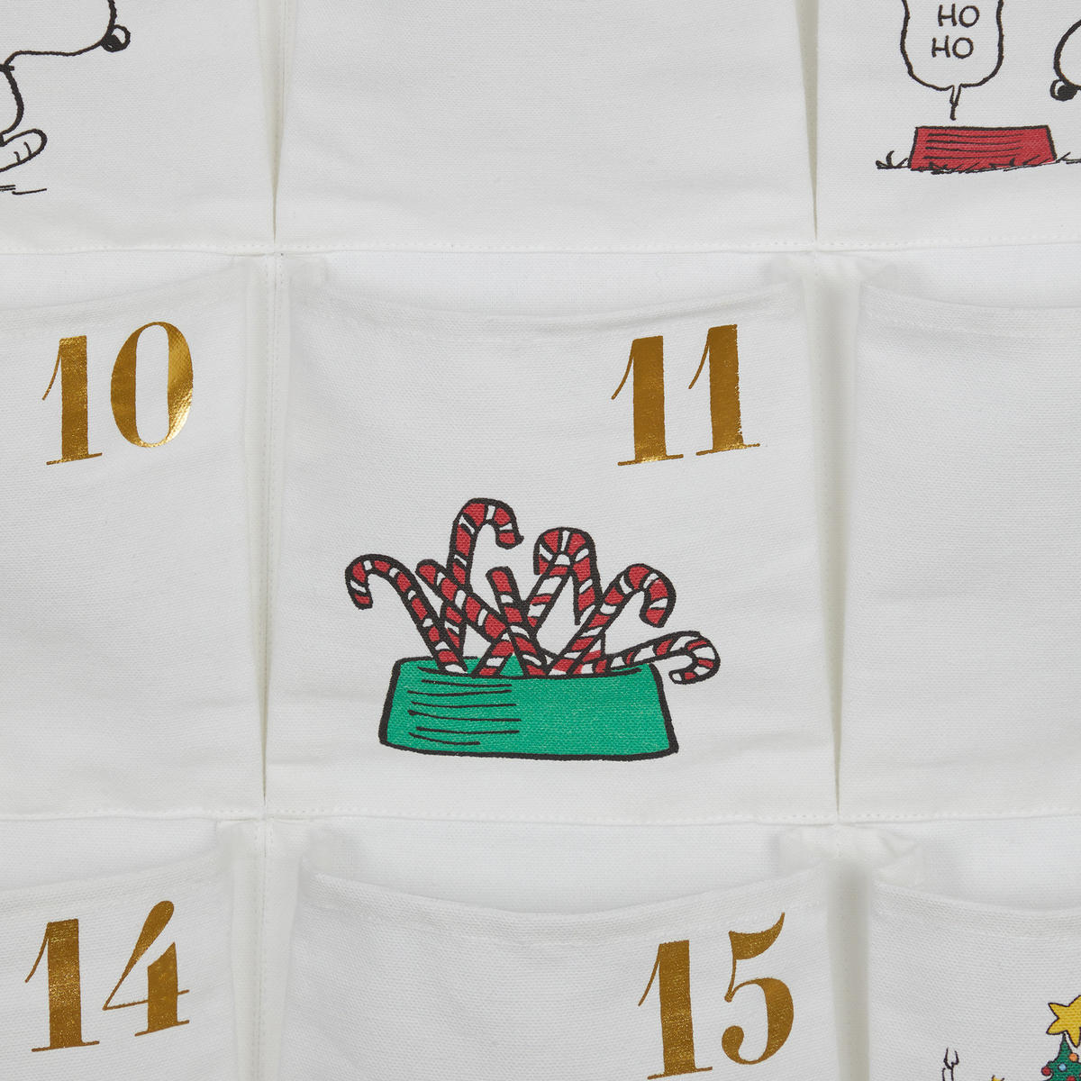 ADVENTSKALENDER Santa Is Coming Peanuts - Multicolor, Holz/Textil (71/123/0.2cm) - Butlers