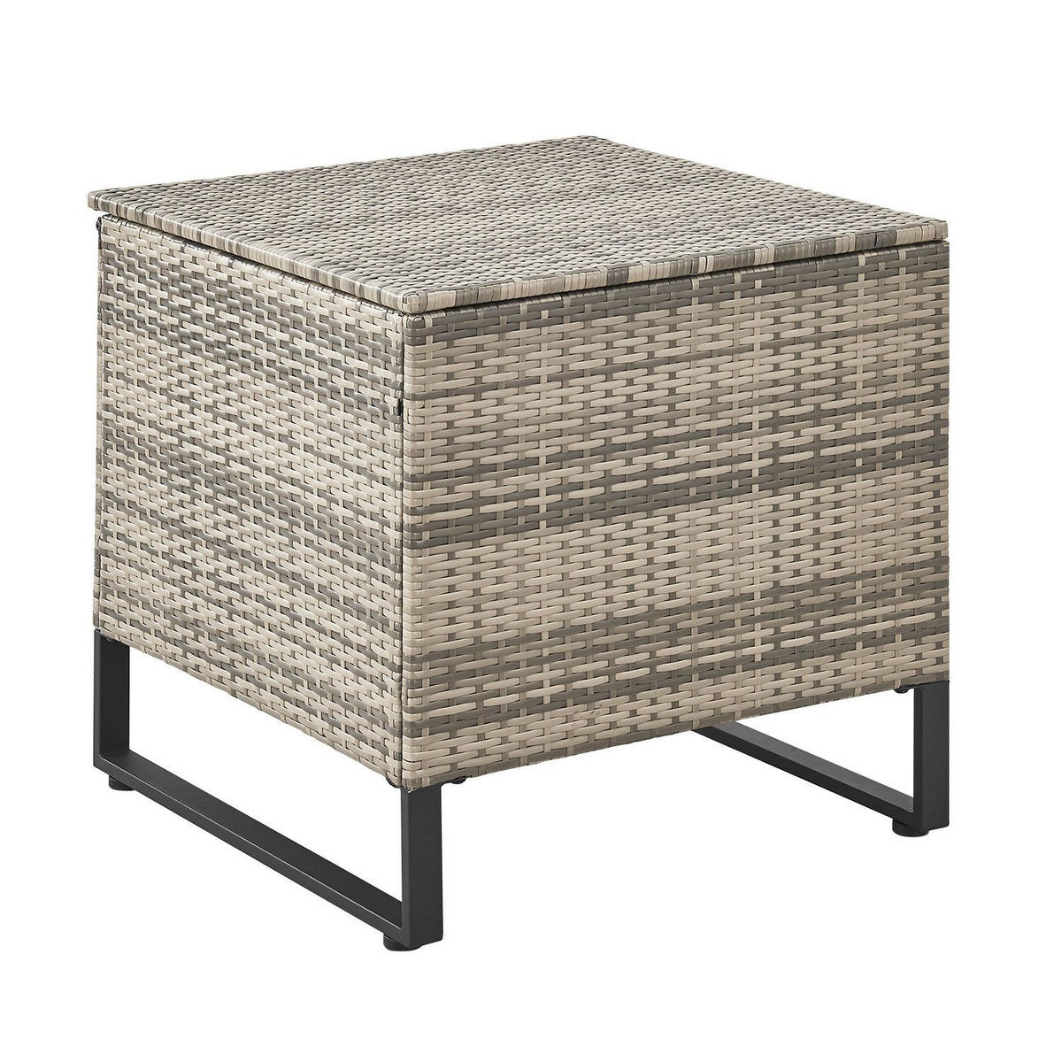 LOUNGEGARNITUR Santorini grau inkl. Abdeckung - Grau, Kunststoff/Metall - Juskys