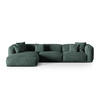 ECKSOFA modular links Martina aus Samt petrol 3 Sitzplätze - Salbeigrün, Textil (176/332cm) - Micadoni