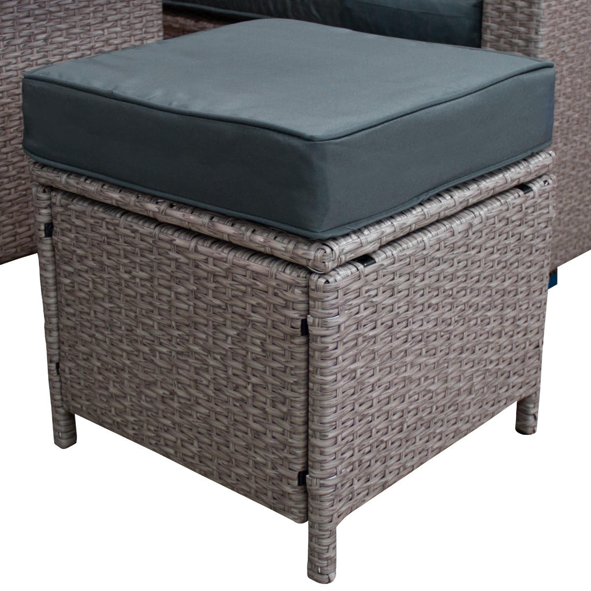 RATTAN-ECKGARNITUR 9-Sitzer - Grau, Kunststoff - Monstershop