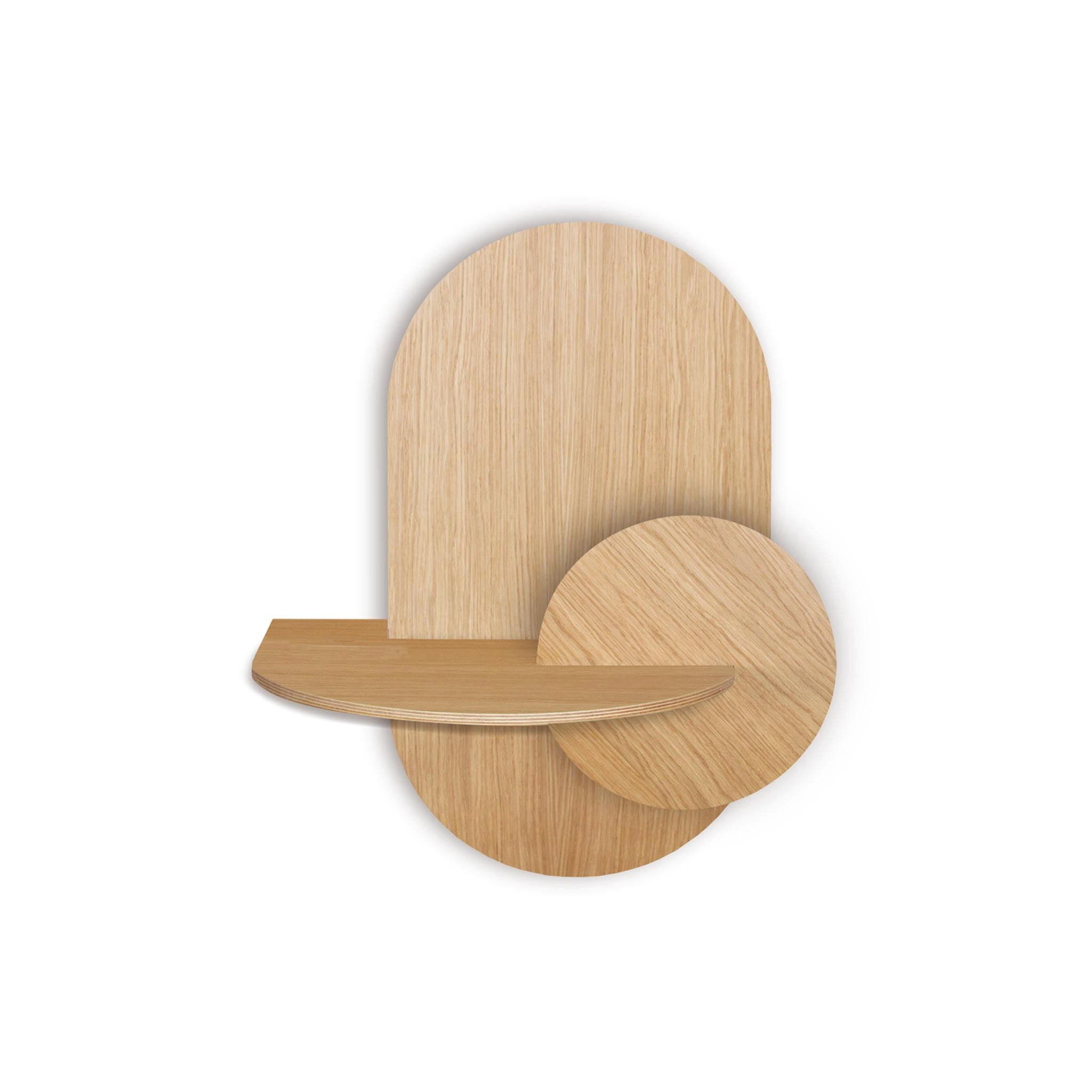 NACHTSTAND ALBA mit versteckter Aufbewahrung Oval - Eichefarben, Holz (60/55/45cm) - Woodendot