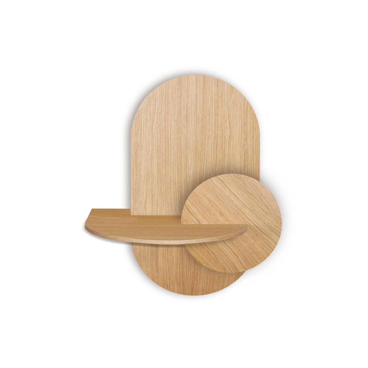NACHTSTAND ALBA mit versteckter Aufbewahrung Oval - Eichefarben, Holz (60/55/45cm) - Woodendot
