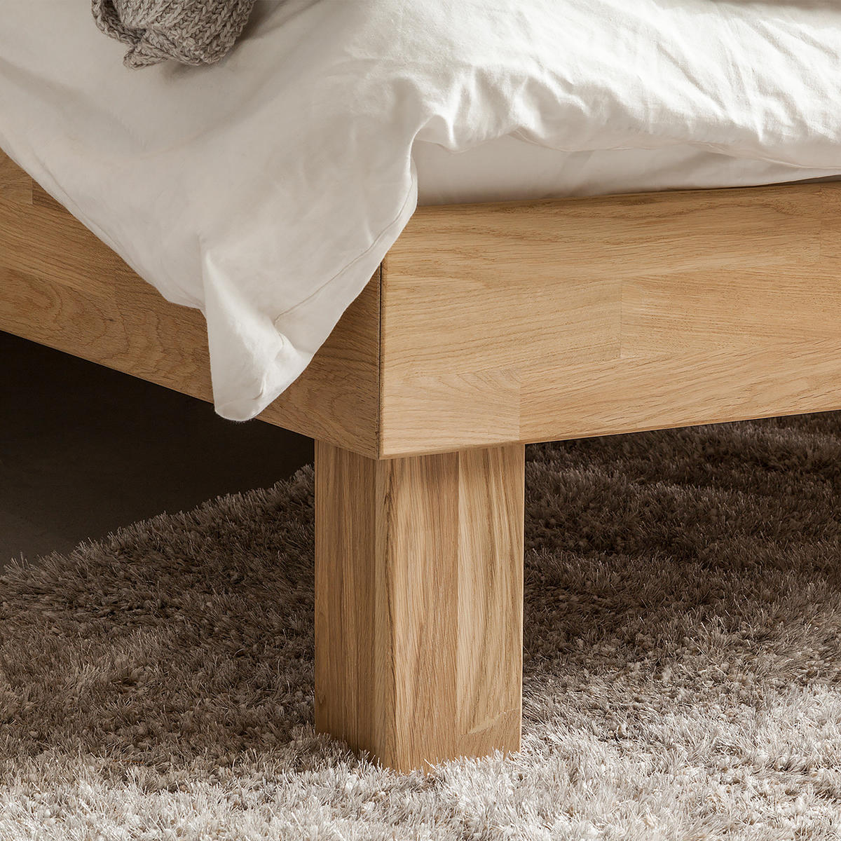 MASSIVHOLZBETT - Massivholz - Eiche - Eiche Bianco, Holz (120/200cm) - home24