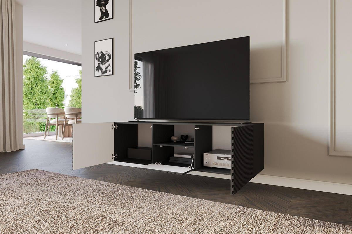 LOWBOARD ZENO-W 140x40x41 cm - Schwarz - Schwarz, Holzwerkstoff (140/40/41cm) - ALTDECOR