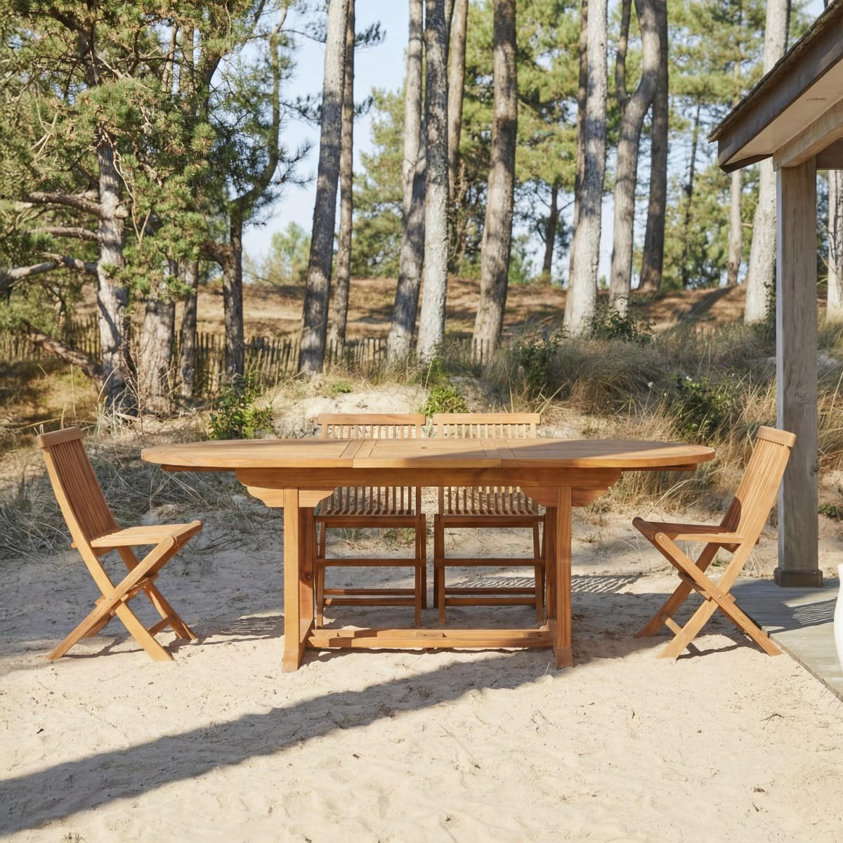 GARTENMÖBEL-SET 3-tlg Capri Braun aus Akazie - Braun, Holz - Tikamoon