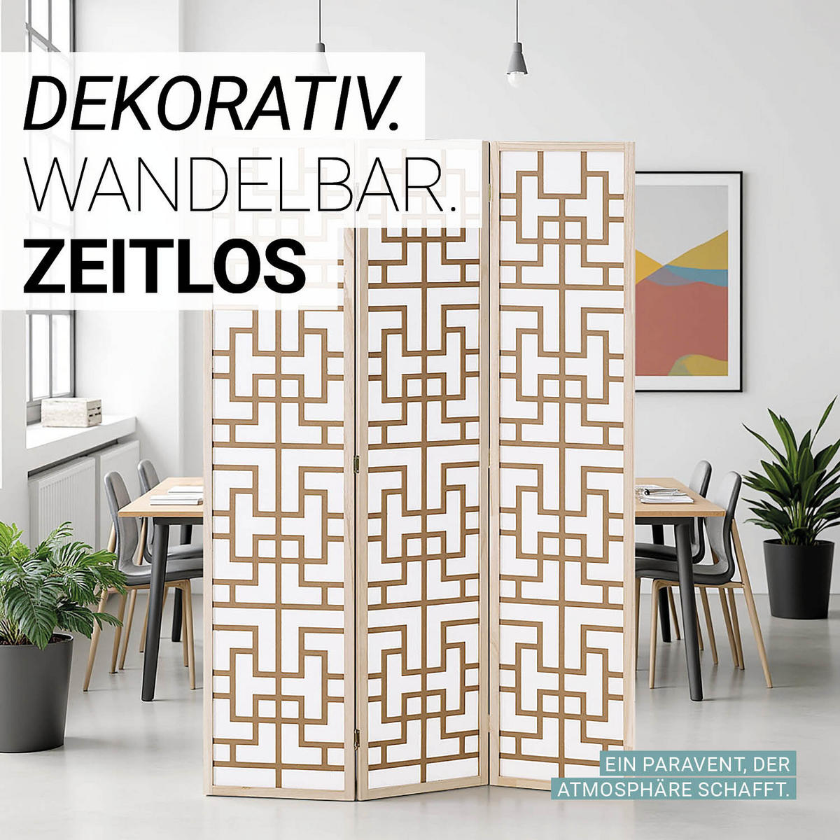 PARAVENT 120/170 cm Natur Holz Shoji - Naturfarben, Holz (120/170/2cm) - Homestyle4u