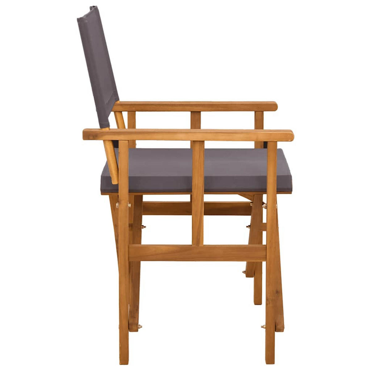 REGIESTÜHLE 2er Set Massivholz Akazie - Dunkelgrau, Holz (55/88/56cm) - vidaXL