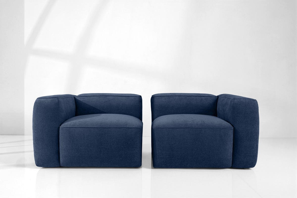 2-SITZER SOFA FUBBO, Dunkelblau - Dunkelblau, Holz/Holzwerkstoff (210/73/96cm) - KONSIMO®