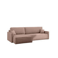 SCHLAFSOFA Carlos, Ecksofa L-Form mit schlaffunktion und bettkasten Stoff Poso Rosa Links - Rosa, Holz (142/83/250cm) - Kaiser Möbel
