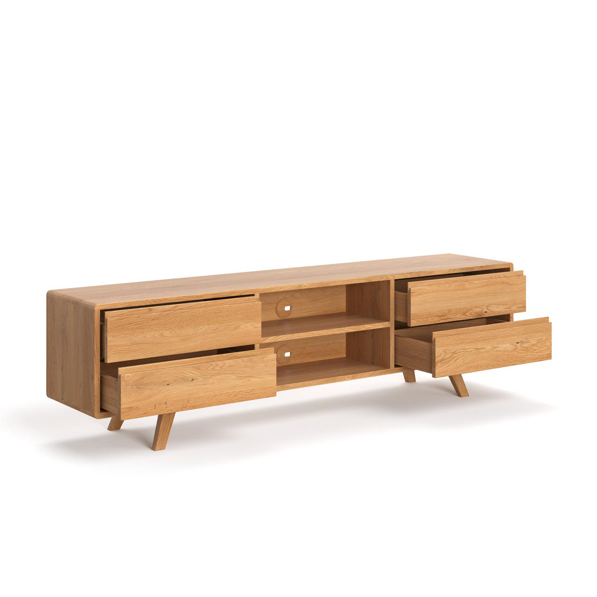 TV-SCHRANK Vela aus massivem Eichenholz 160 cm - Eichefarben/Naturfarben, Holz (160/55/45cm) - Danzz