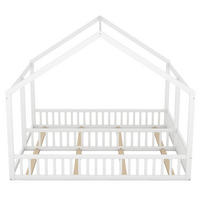 EINZELBETT 90/200 cm Weiß, im Hausdesign, 2-in-1-Bett für Kinder und Jugendliche - Weiß, Holz