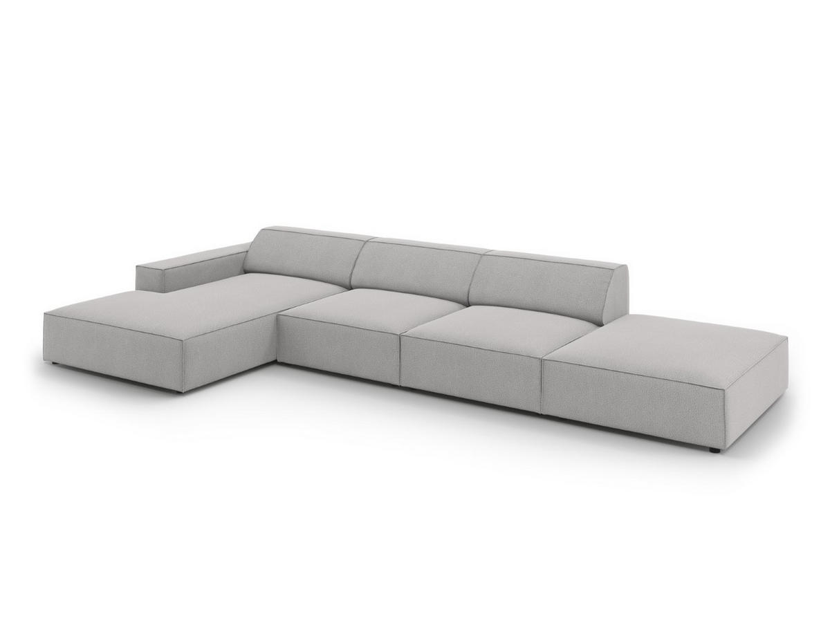 ECKSOFA links Jodie aus strukturiertem Stoff hellgrau 5 Sitzplätze - Hellgrau, Textil (166/341cm) - Micadoni
