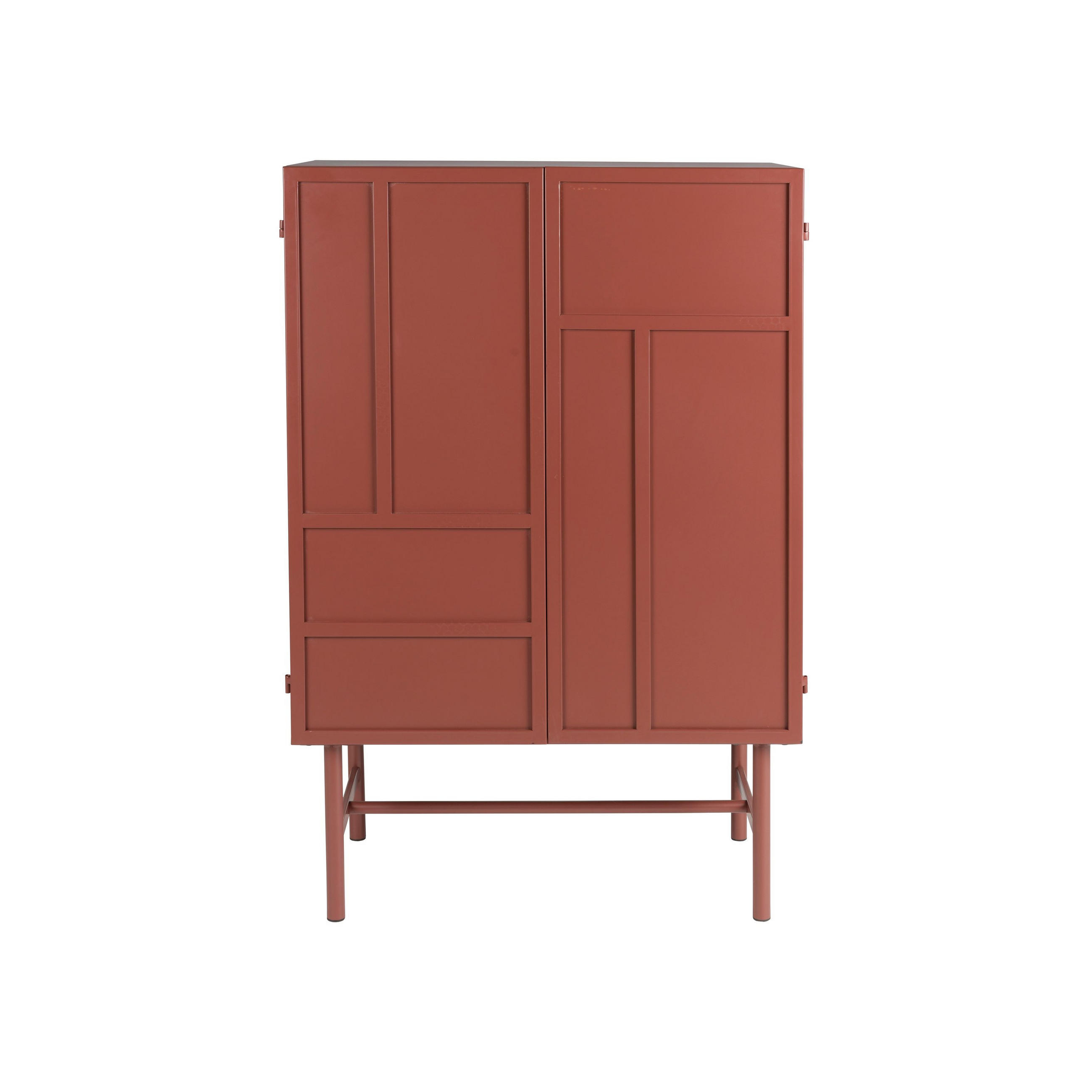 AUFBEWAHRUNGSSCHRANK Davis Kast aus Metall in Braun/Rot - Rot, Metall (70/105/35cm) - Housecraft Living