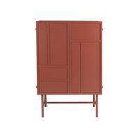 AUFBEWAHRUNGSSCHRANK Davis Kast aus Metall in Braun/Rot - Rot, Metall (70/105/35cm) - Housecraft Living