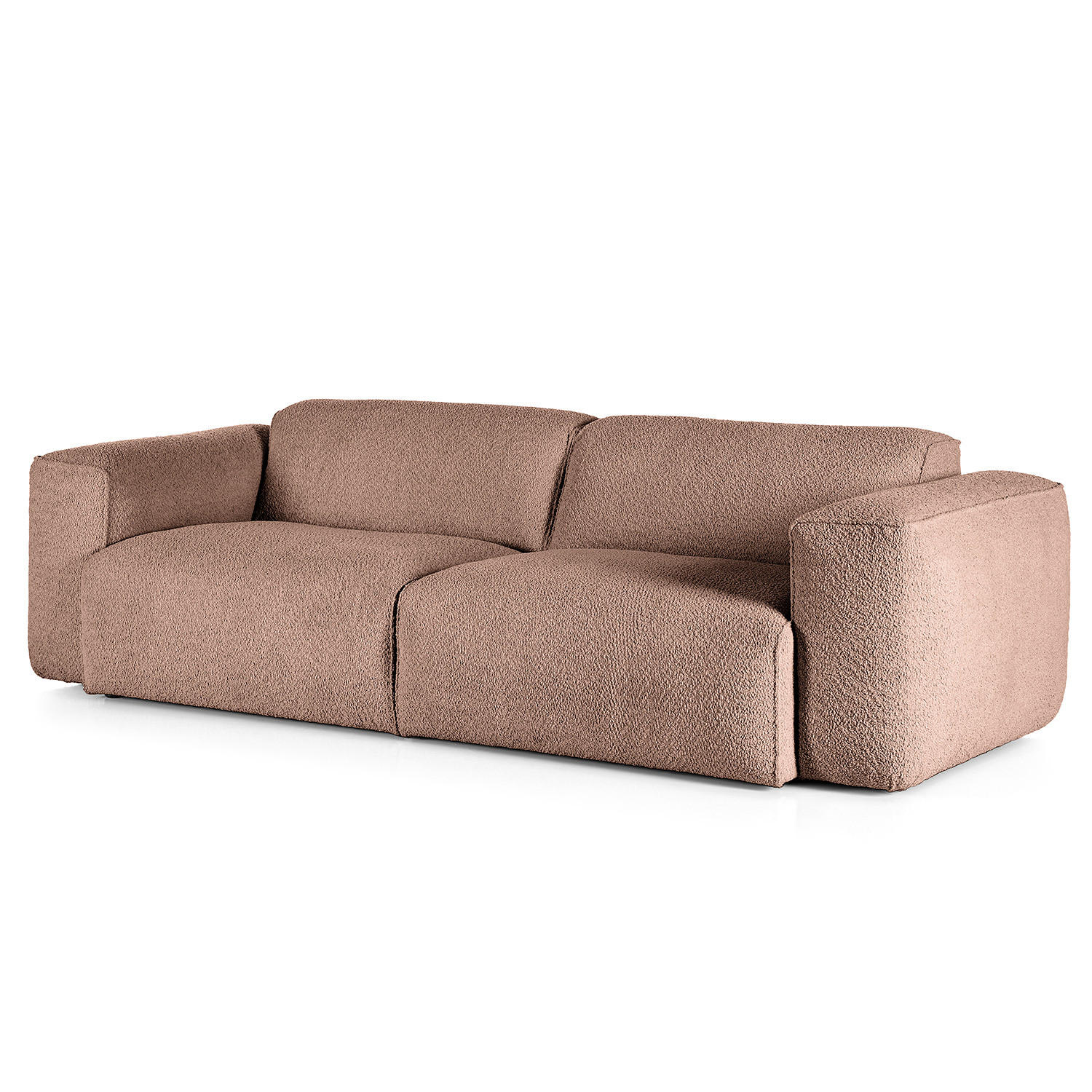 3-SITZER SOFA - Mauve/Schwarz, Kunststoff/Textil (251/71/102cm) - home24