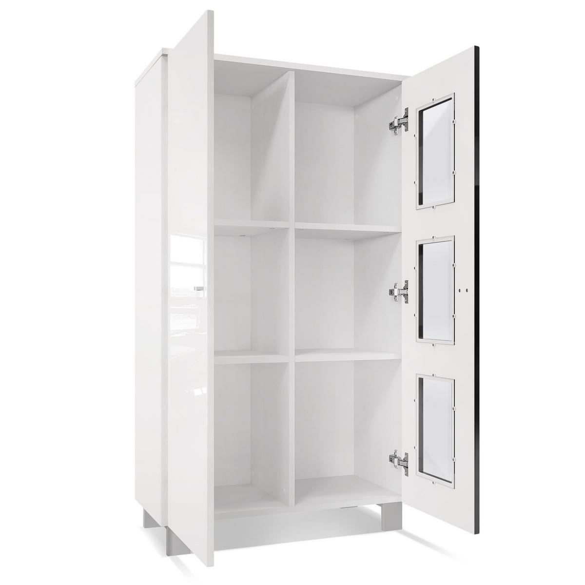 VITRINE Denjo Tür in Schwarz Hochglanz - Schwarz Hochglanz, Holzwerkstoff (71/129/35cm) - Vladon
