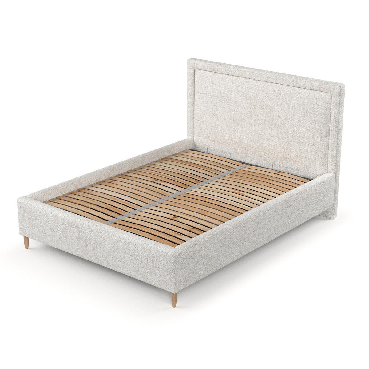 POLSTERBETT Vega 160/200 cm Creme im Neve Stoff - Creme/Naturfarben, Holz/Holzwerkstoff (160/200cm) - AltaBeds