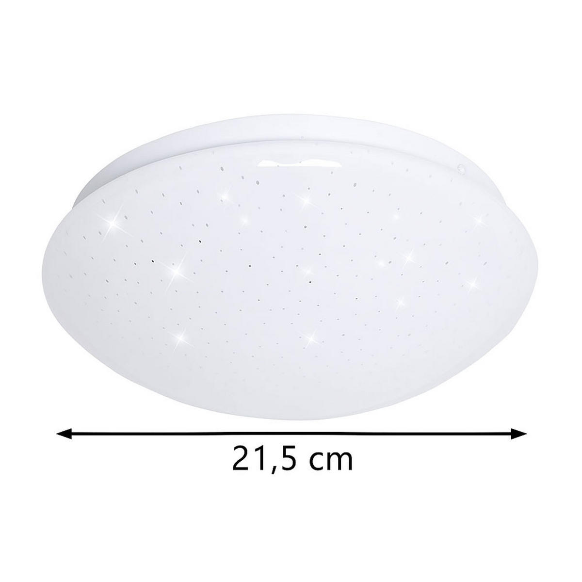 LED DECKENLEUCHTE Metall Weiß Sternenhimmel Effekt - Weiß, Metall (21.5/21.5/7.8cm)