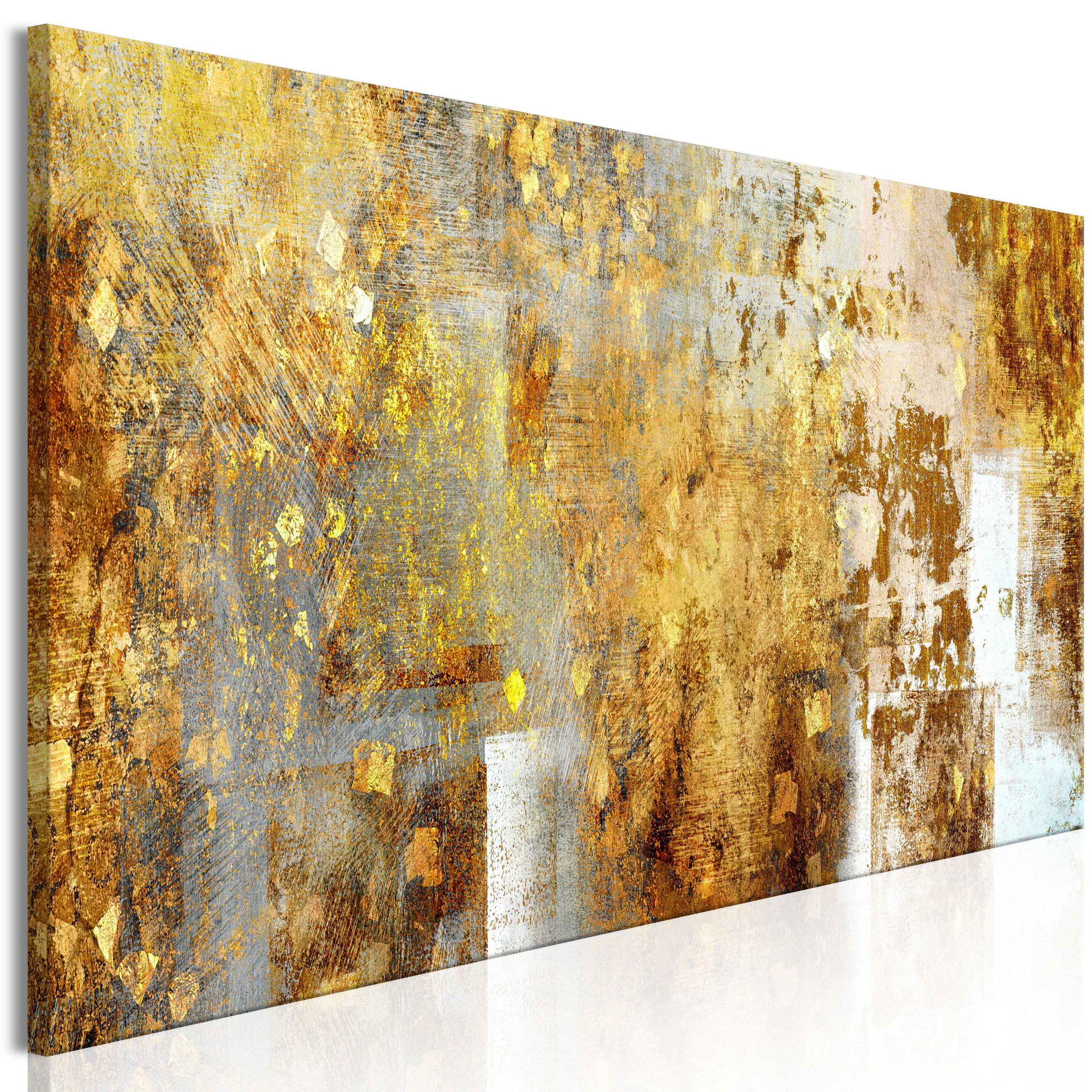 KUNSTDRUCK Gold 150/50 cm - Goldfarben/Grau, Textil (150/50cm) - KUNSTLOFT