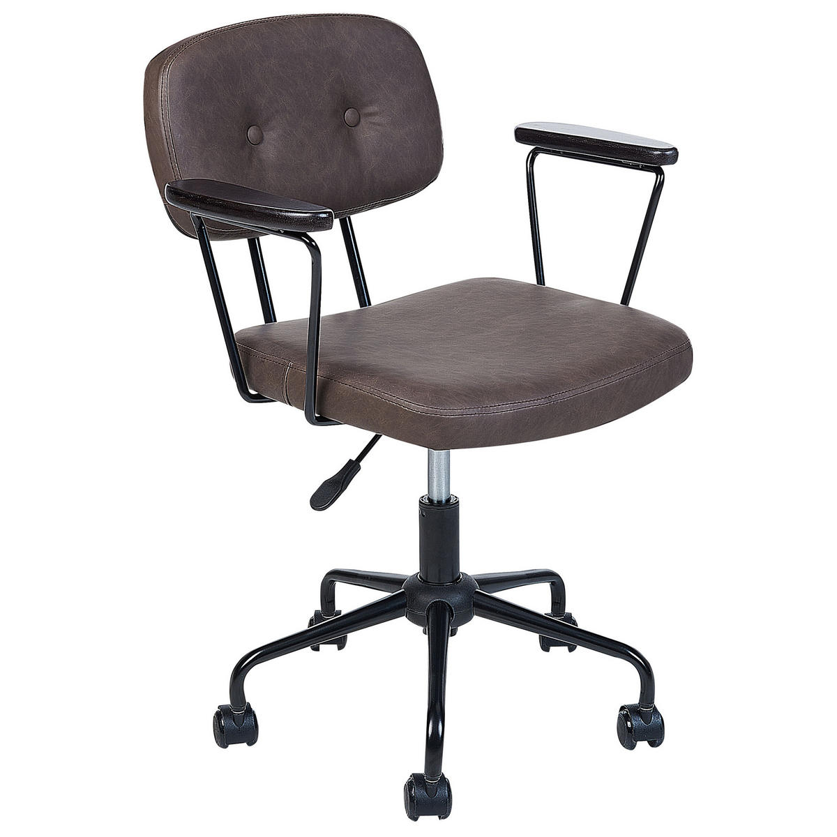 BÜROSTUHL Kunstleder Dunkelbraun Algerita - Dunkelbraun, Textil/Metall (62/77/62cm) - Beliani
