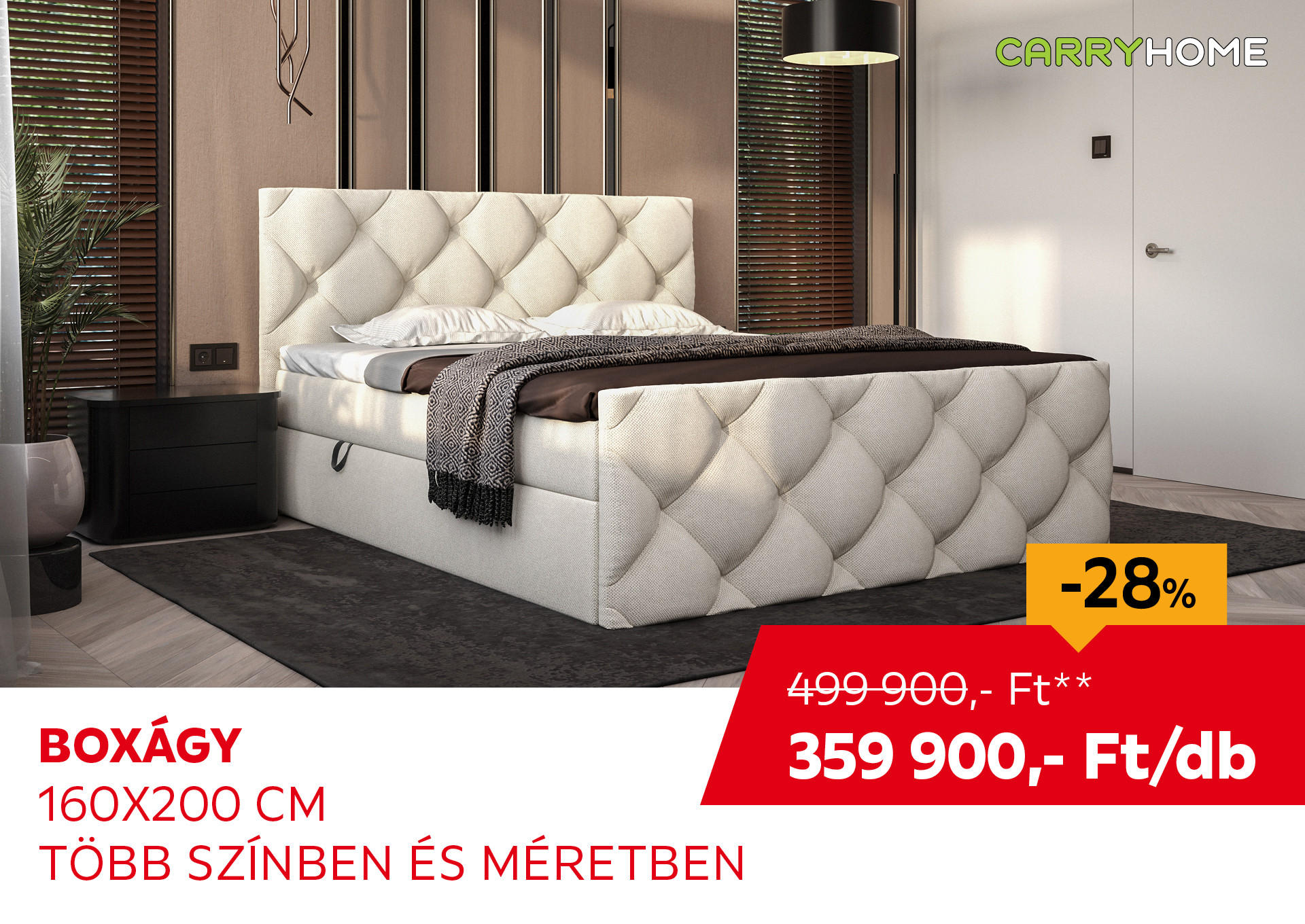 BOXÁGY 160X200 CM Kiemelt termék 499900 Ft.- helyett 359900 Ft.-