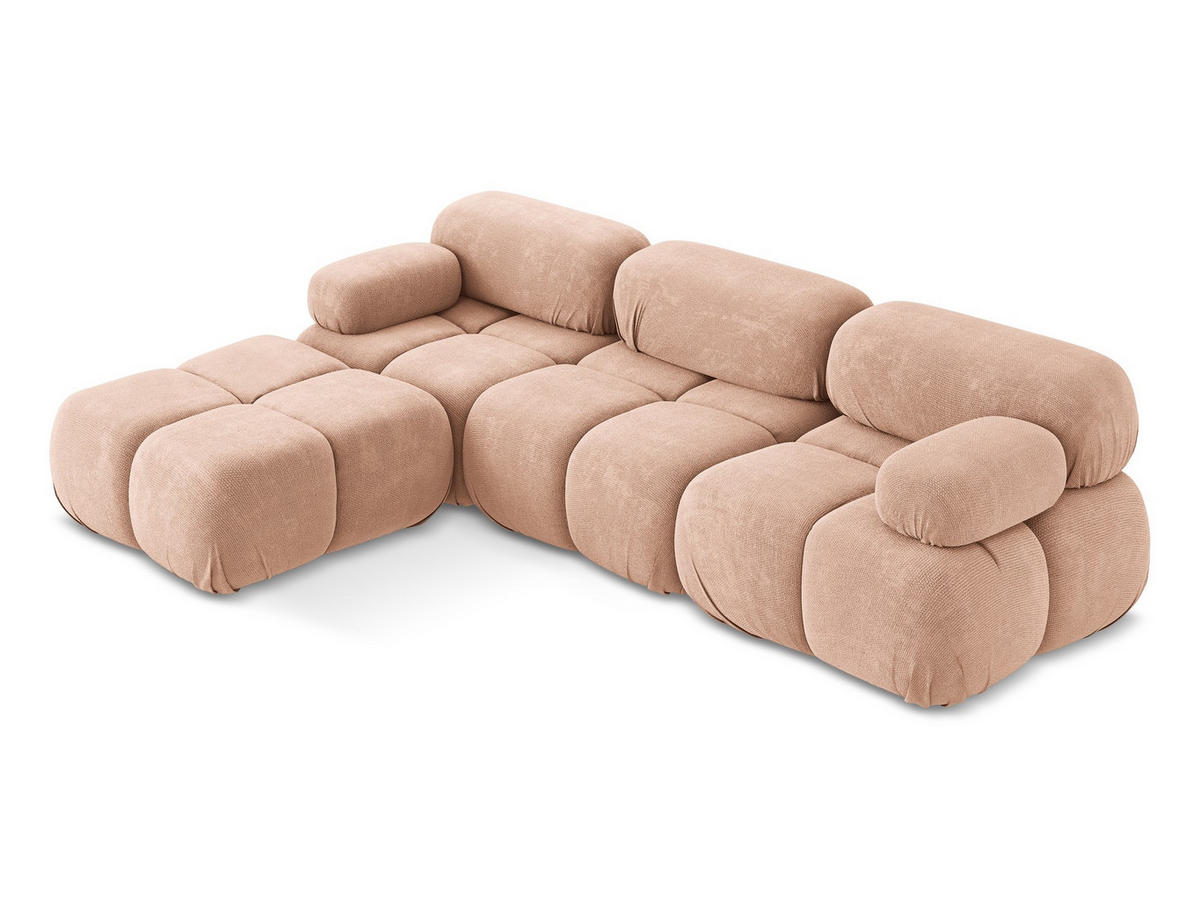 ECKSOFA Beidseitig Chenille Stoff Pink - Pink/Koralle, Kunststoff/Textil (285/191cm) - Makamii