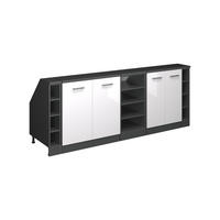 ŠATNÍKOVÁ ZOSTAVA PRE ŠIKMÉ STRECHY Rion Biely vysoký lesk 210 cm Súprava 5 korpusov skrine hĺbka 60 cm - biela s vysokým leskom/antracitová, kompozitné drevo (210/83.8/60cm) - Vicco