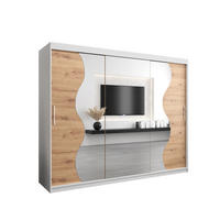 SCHWEBETÜRENSCHRANK 200/250/62 3-türig - Silberfarben/Eiche Artisan, Holz/Kunststoff (250/200/62cm) - MÖBEL KRYSPOL