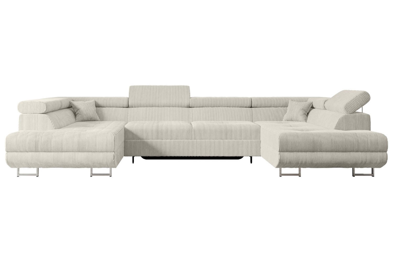 ALTDECOR SEDACÍ souprava s funkcí lůžka a úložným prostorem GUSA-U 342x202x107 cm krémový manšestr