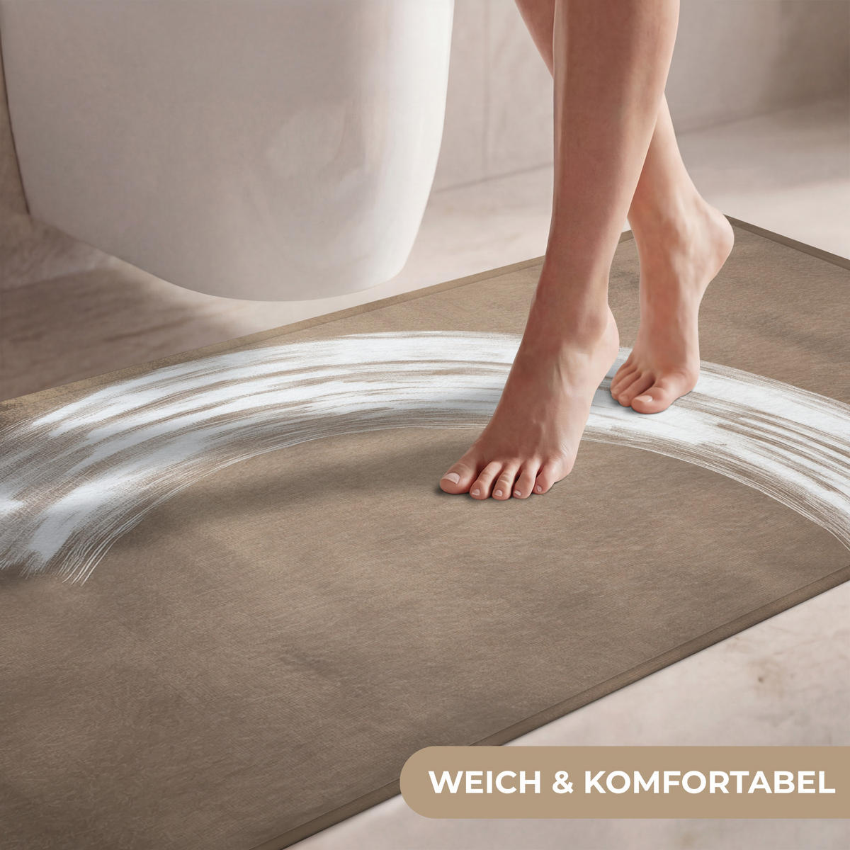 WC PŘEDLOŽKA Barva - hnědá - Japandi 120x60 cm - barva mokka, textil/plast (120/1cm) - OnlyWow