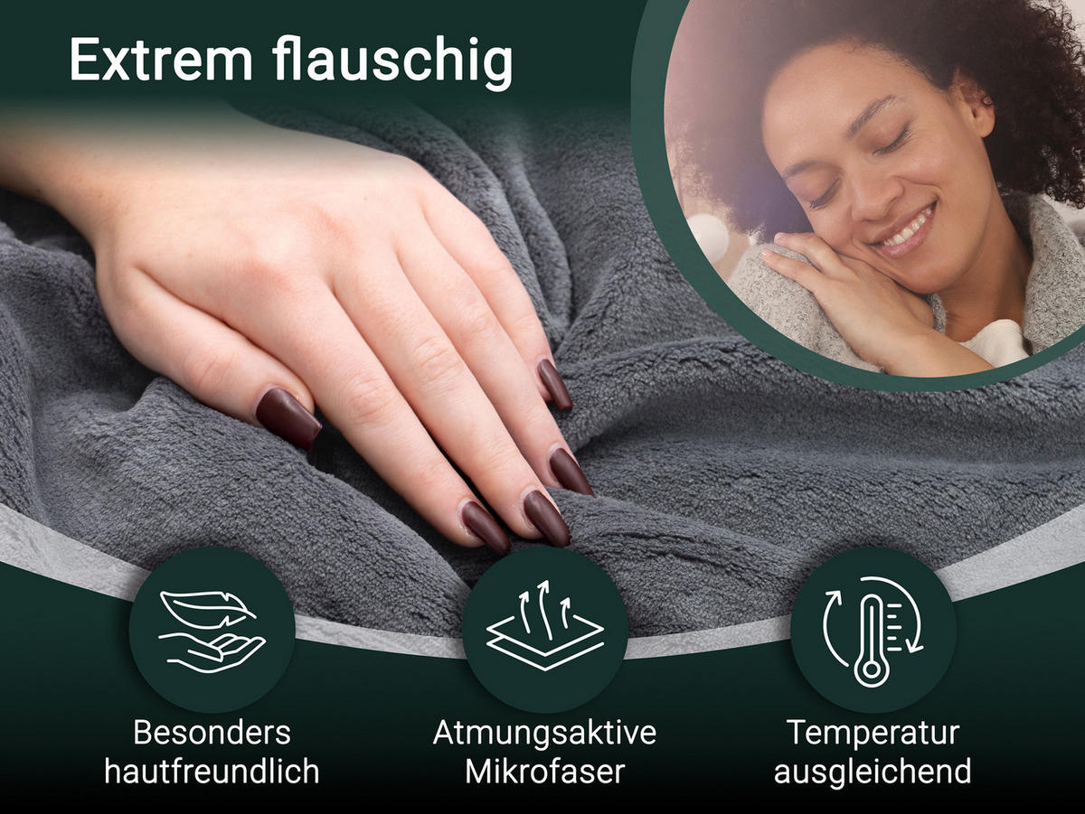 KUSCHELDECKE, 220x240 cm, 100% Polyester, Grau - Graphitfarben, Textil (220/240cm) - Zollner