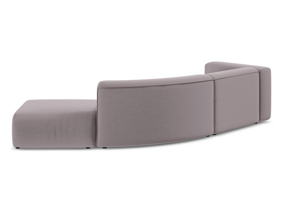 4-SITZER-SOFA Samt Stoff Violett - Lila/Flieder, Kunststoff/Textil (335/70/166cm) - Makamii