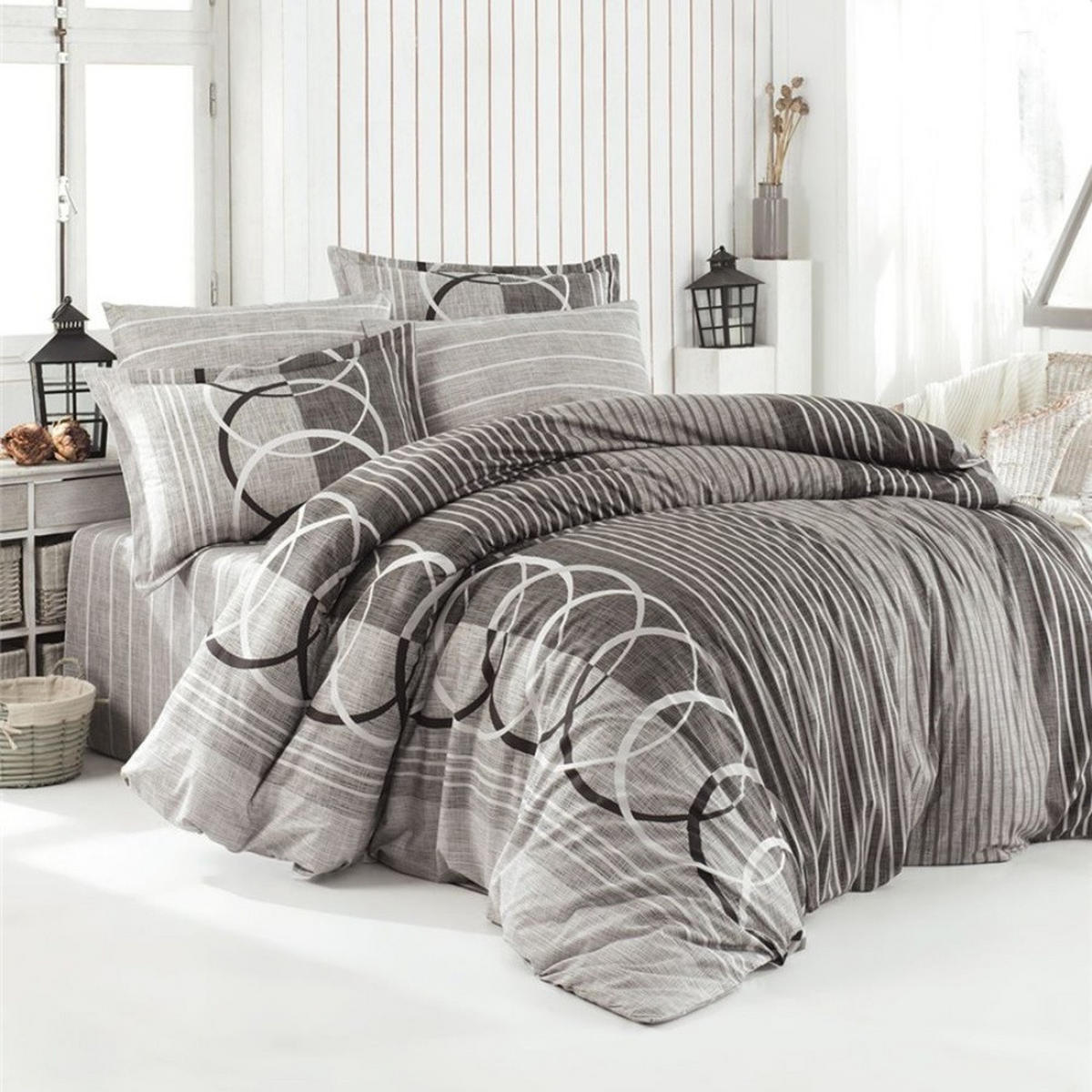 BETTWÄSCHE 4-teilig 200/220 cm HELEZON - Grau, Textil (200/220cm) - ROLFNERS