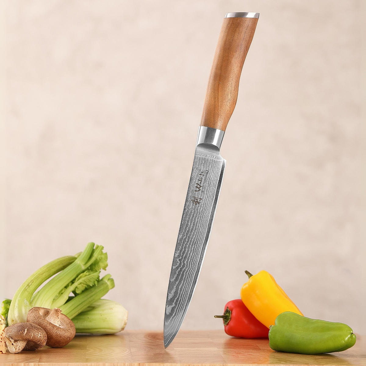 TRANCHIERMESSER 17 cm - Braun, Holz/Metall (30cm) - Wakoli