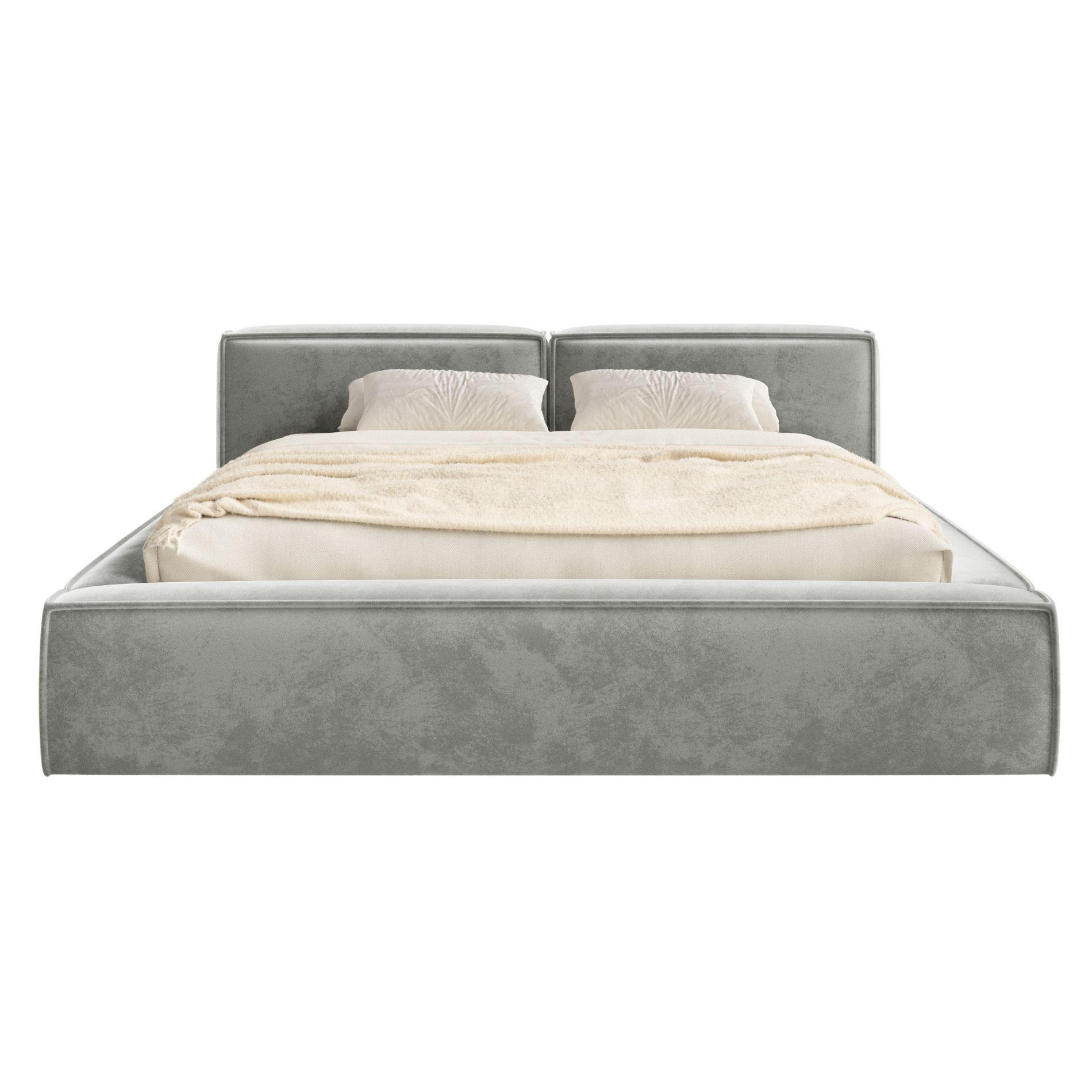 POLSTERBETT Tilves Slim Grau 160x200 cm - Schwarz/Grau, Kunststoff/Textil (160/200cm) - Selsey