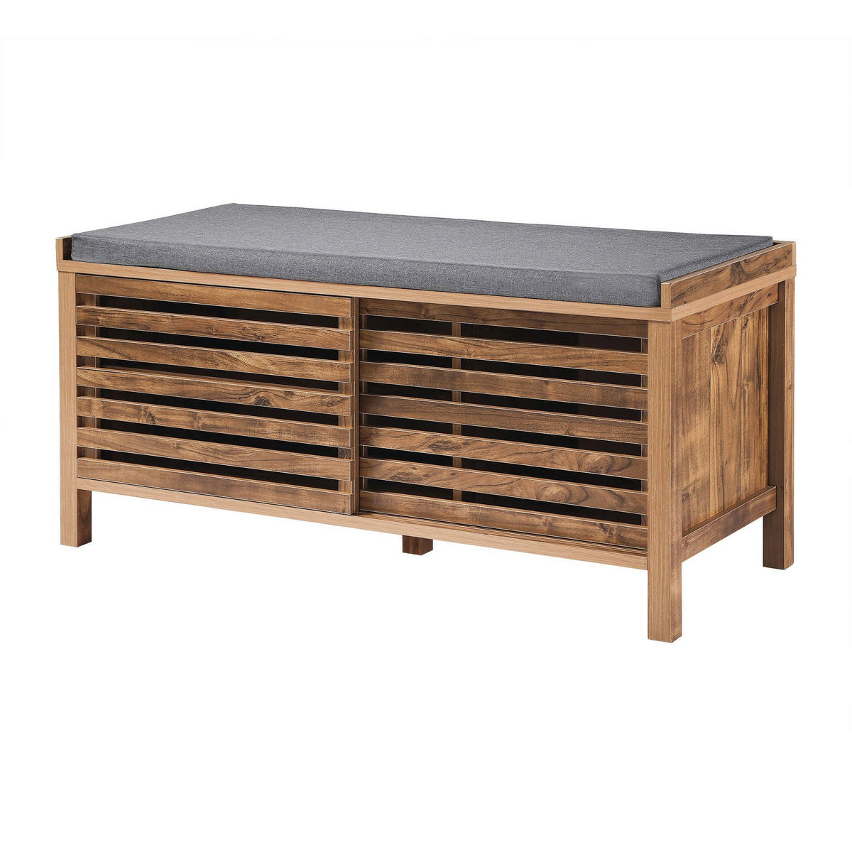 SCHUHBANK mit 2 Schiebetüren 43,5/112/51 cm - Nussbaumfarben, Holzwerkstoff (43.5/51/43cm) - Calicosy