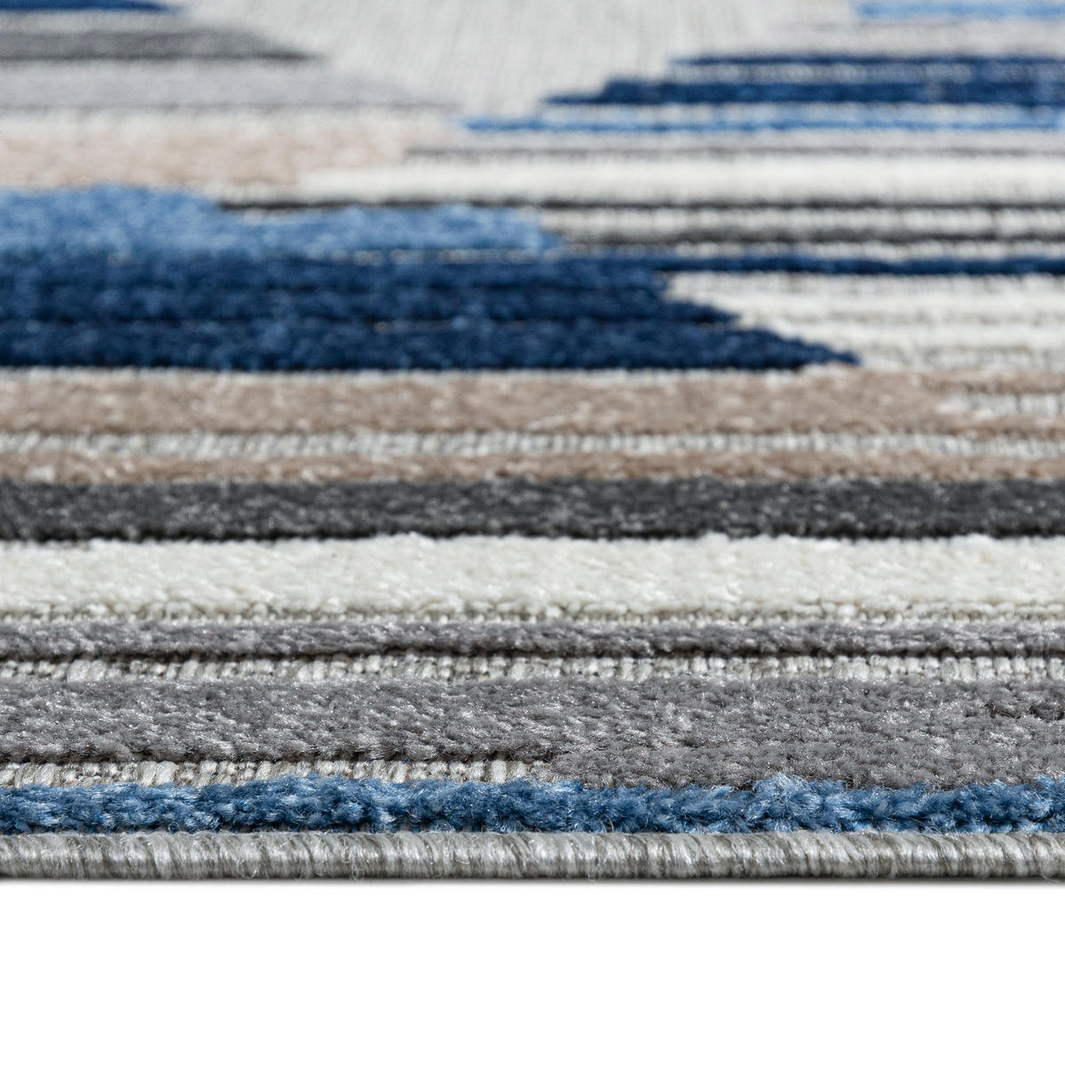 TEPPICH In-Outdoor Blau Abstract Grau - Kurzflor Rechteckig - 160 x 230 cm - Blau, Textil (160/230cm) - Mazovia