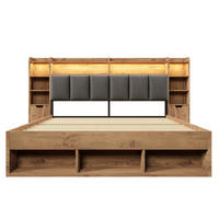 DOPPELBETT 160/200 cm Systembett mit Stauraum & Nachttischen in Eichefarben - Eichefarben, Holz