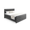 BOXSPRINGBETT Rein 180x200 – in Graphitgrau, großem Bettkasten, Gasdruckfedern - Graphitfarben, Textil (180/200cm)