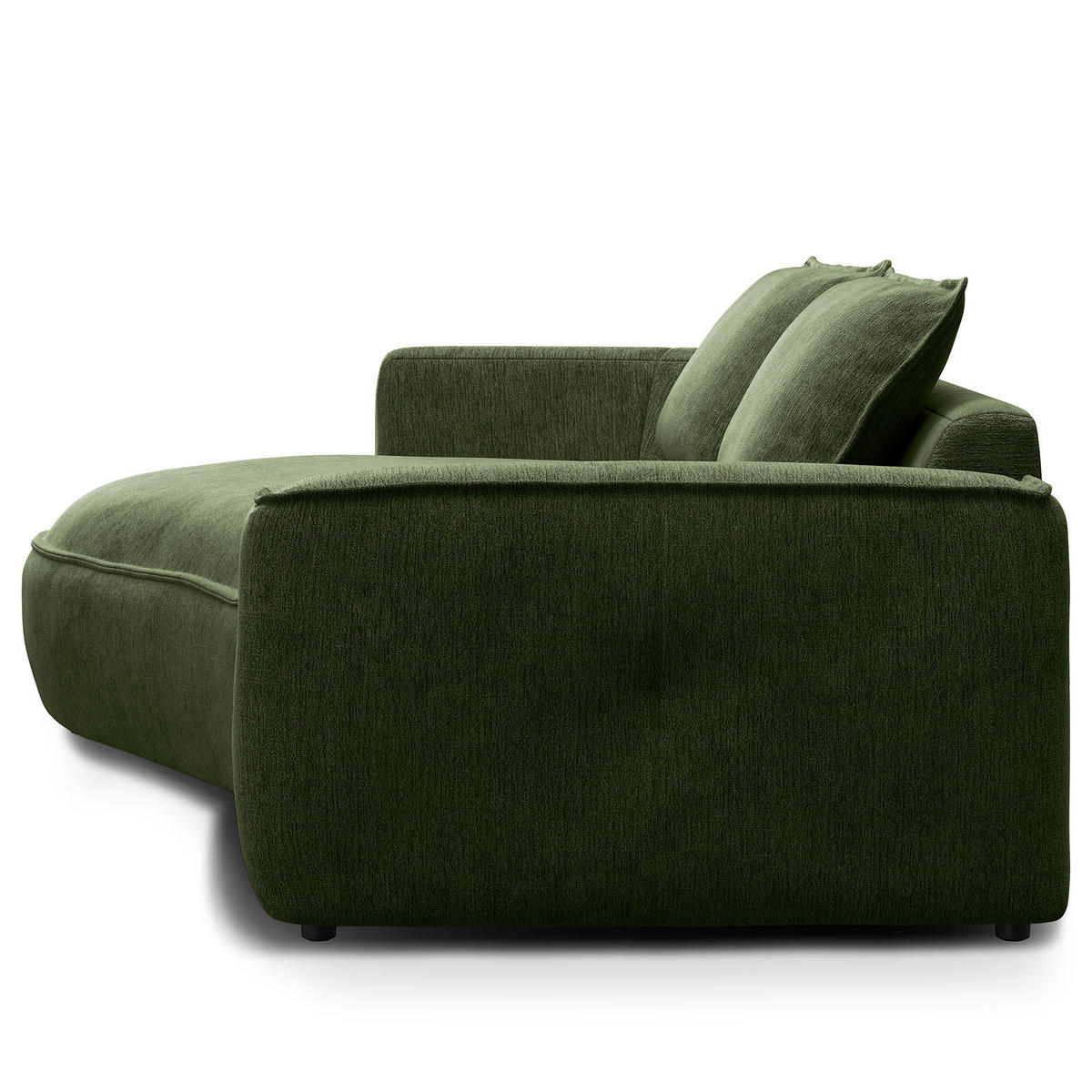 2,5-SITZER SOFA - Schwarz/Grün, Kunststoff/Textil (217/82/146cm) - home24