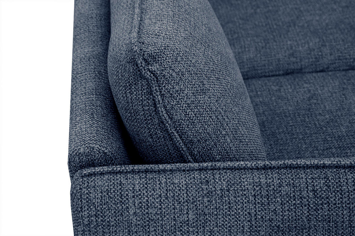 ECKSOFA HOSTEN 4-Sitzer, dunkelblau - Schwarz/Dunkelblau, Holzwerkstoff/Textil (269/158cm) - Courtois Laville